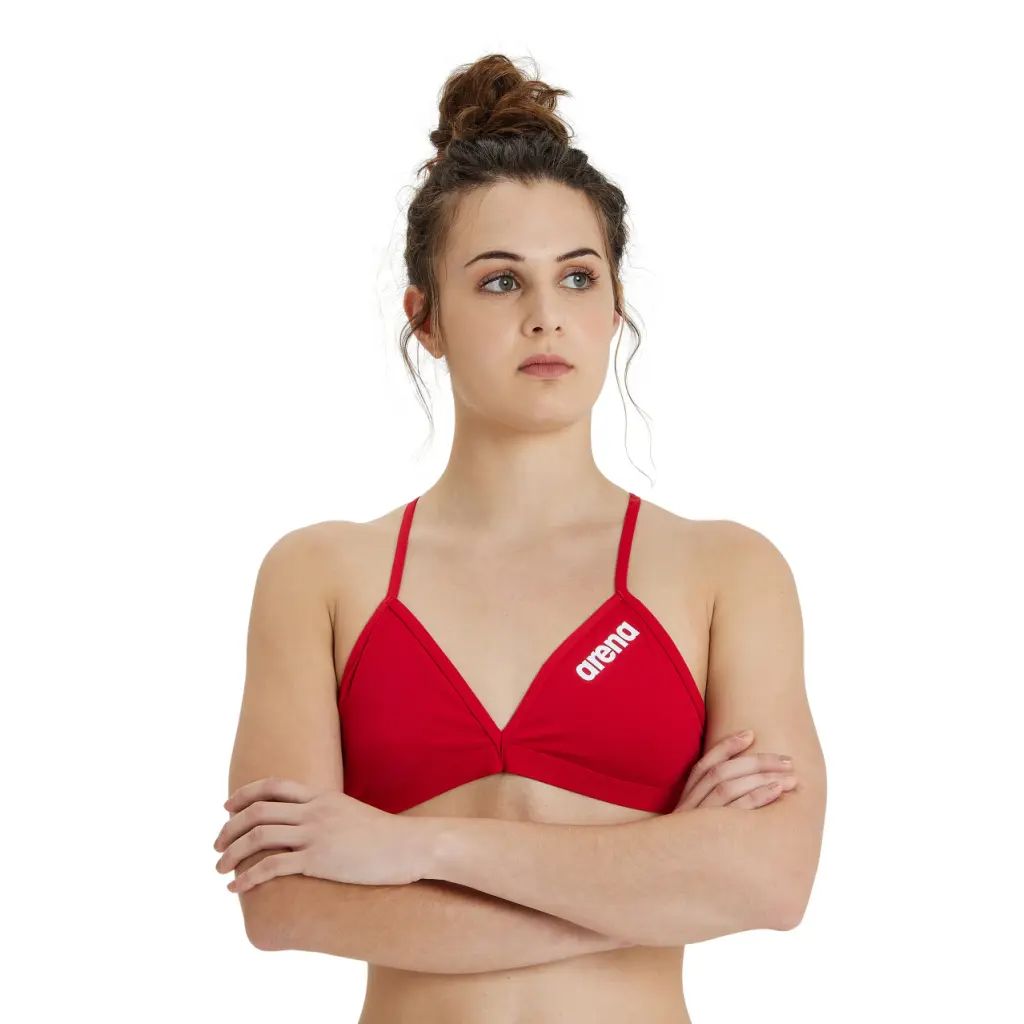 ARENA BİKİNİ ÜST KIRMIZI WOMEN'S TEAM SWIM TOP TIE BACK SOLID 004768450