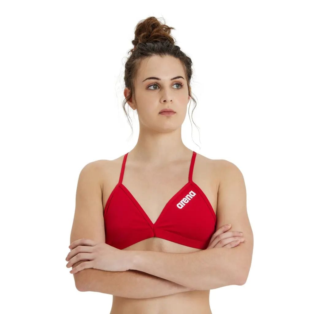ARENA BİKİNİ ÜST KIRMIZI WOMEN'S TEAM SWIM TOP TIE BACK SOLID 004768450