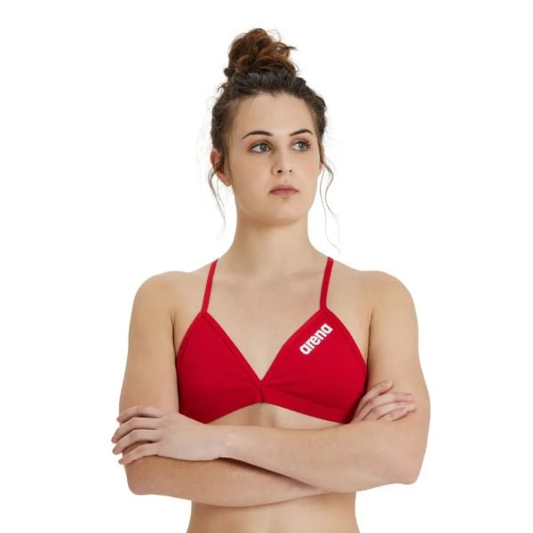 ARENA BİKİNİ ÜST KIRMIZI WOMEN'S TEAM SWIM TOP TIE BACK SOLID 004768450