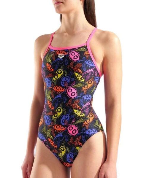 ARENA KADIN YÜZÜCÜ MAYOSU SEA TURTLES SWIMSUIT LIGHTDROP BACK 010221509