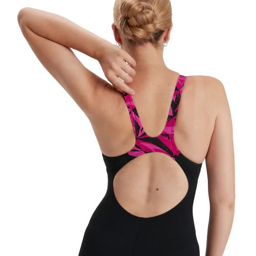 SPEEDO KADIN ANTRENMAN MAYOSU HYPER BOOM LSUT AF BLK/PNK 8-12305G720 YZM UK BEDEN