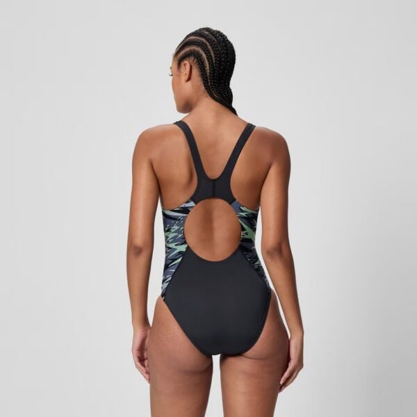 SPEEDO KADIN YÜZÜCÜ MAYOSU HYPERBOOM SPLC MSCLBK AF BLK/GRN 8-A000247002