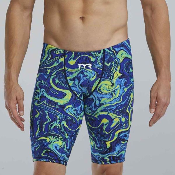 TYR ERKEK YARIŞ MAYOSU M THRESHER JAM HYP BLUE/GREEN TPHMN6AF487