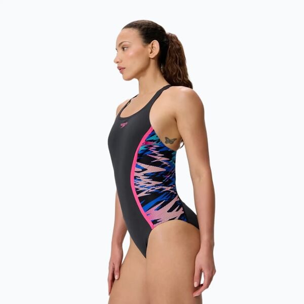SPEEDO KADIN YÜZÜCÜ MAYOSU HYPERBOOM SPLC MSCLBK AF BLK/PNK 8-A000247004