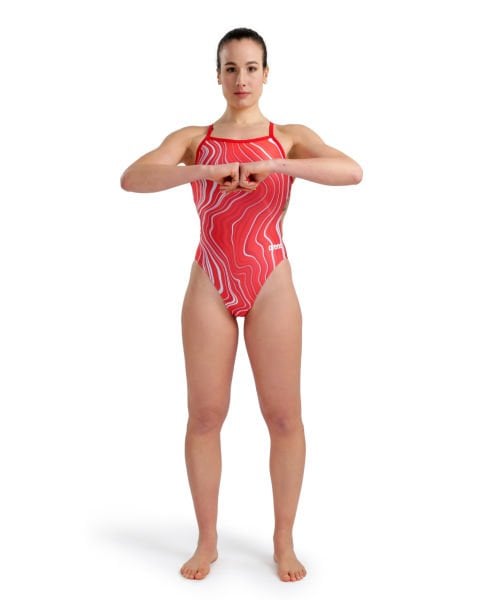 ARENA BAYAN YÜZÜCÜ MAYOSU WOMEN'S SWIMSUIT CHALLENGE BACK MARBLED 005562450
