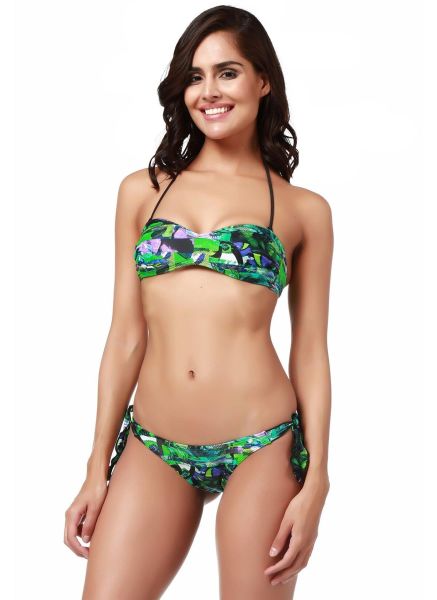 Arena Toucan Bandeau Kadın Yeşil Desenli Bikini 1B25855