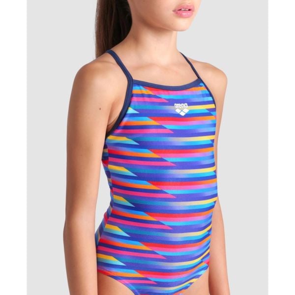 ARENA KIZ ÇOCUK YÜZÜCÜ MAYOSU GIRL'S ARENA RACING STRIPE SWIMSUIT LIGHTDROP BACK 009006570