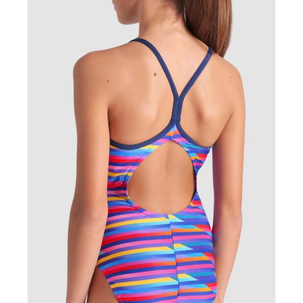 ARENA KIZ ÇOCUK YÜZÜCÜ MAYOSU GIRL'S ARENA RACING STRIPE SWIMSUIT LIGHTDROP BACK 009006570
