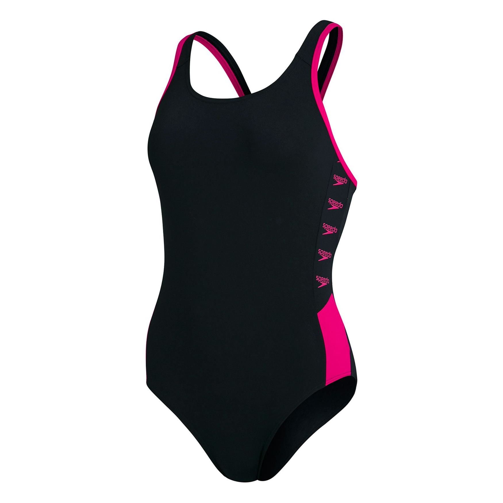 SPEEDO KADIN ANTRENMAN MAYOSU BOOM LOGO SPL MUSCLEBACK AF BLK/PINK 8-12900B344