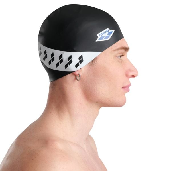 ARENA SİYAH YÜZÜCÜ SİLİKON BONE ICONS TEAM STRIPE CAP 001463111