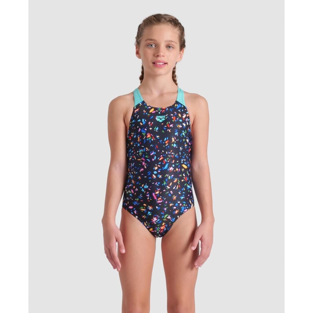 ARENA KIZ ÇOCUK YÜZÜCÜ MAYOSU GIRL'S ARENA CONFETTI SWIMSUIT SWIM PRO BACK 009089550
