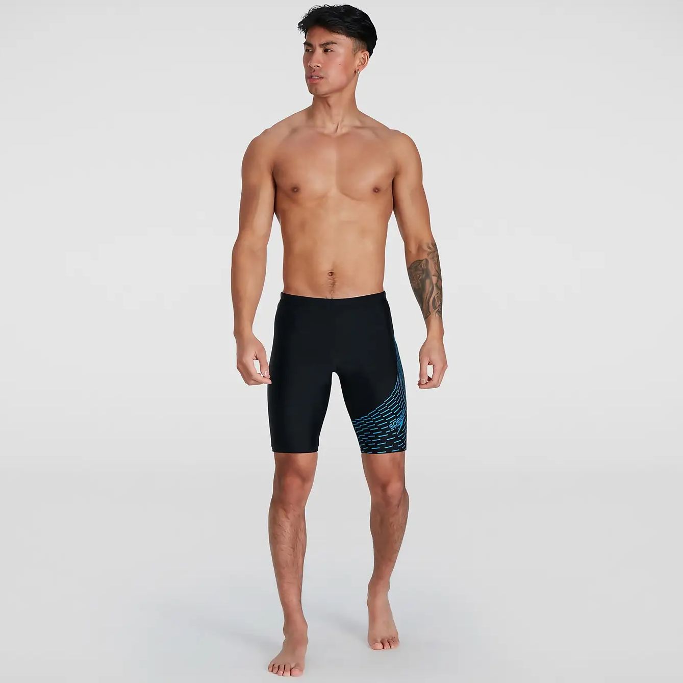 SPEEDO ERKEK YÜZÜCÜ MAYOSU MEDLEY LOGO JAM AM BLACK/BLUE 8-11355G814