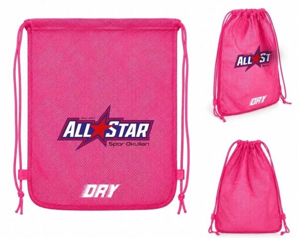 AllStar Spor Okulları Logo Baskılı  Dry File Çanta  Pembe