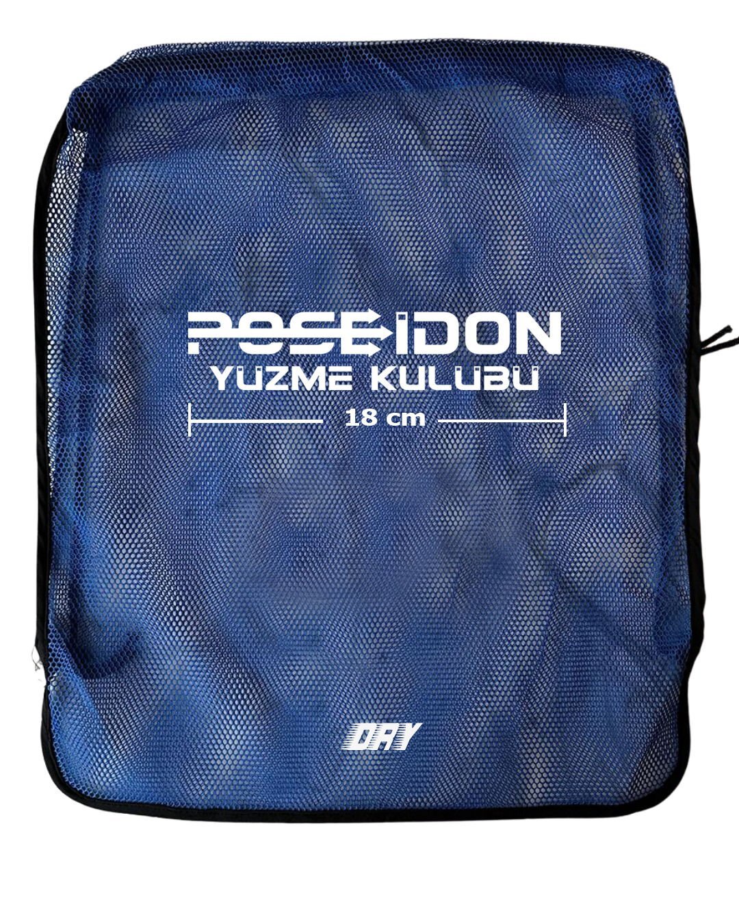 LOGO BASKILI DRY MAVİ  FİLE ÇANTA BÜZGÜLÜ SIRT ASKILI - CEPSİZ