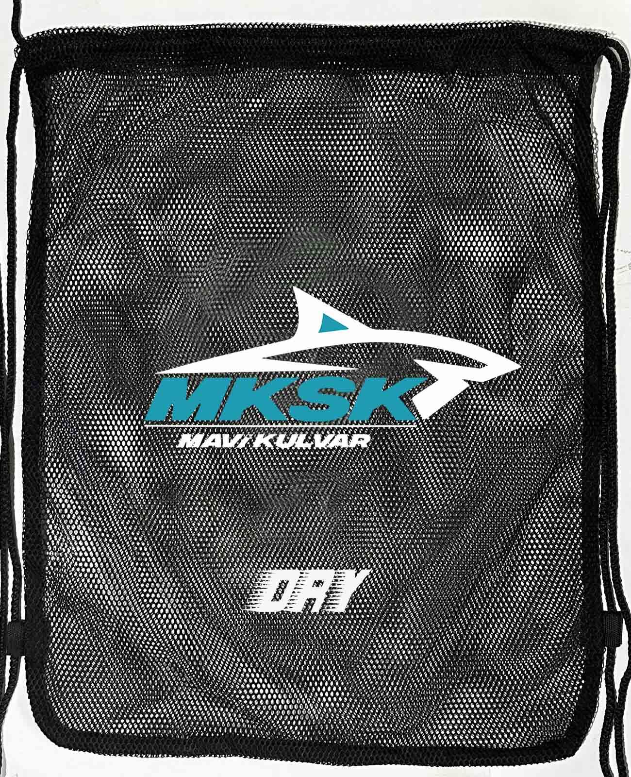 LOGO BASKILI DRY SİYAH FİLE ÇANTA BÜZGÜLÜ SIRT ASKILI - CEPSİZ