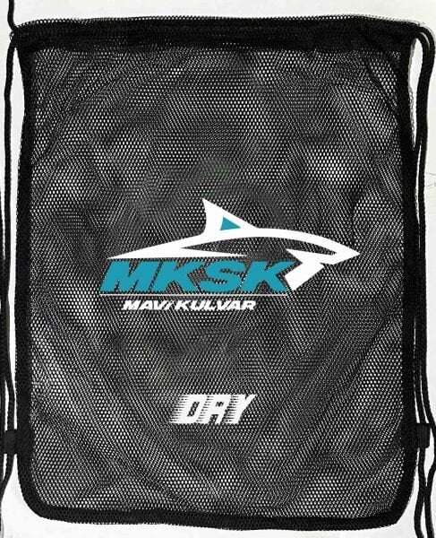 LOGO BASKILI DRY SİYAH FİLE ÇANTA BÜZGÜLÜ SIRT ASKILI - CEPSİZ