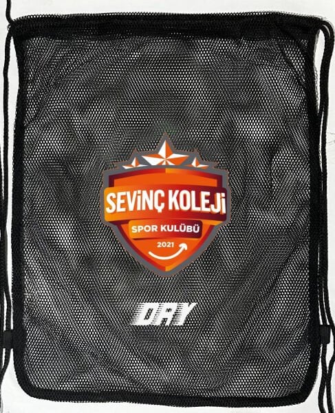 LOGO BASKILI DRY SİYAH FİLE ÇANTA BÜZGÜLÜ SIRT ASKILI - CEPSİZ
