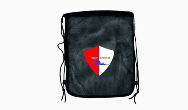 LOGO BASKILI DRY SİYAH FİLE ÇANTA BÜZGÜLÜ SIRT ASKILI - CEPSİZ