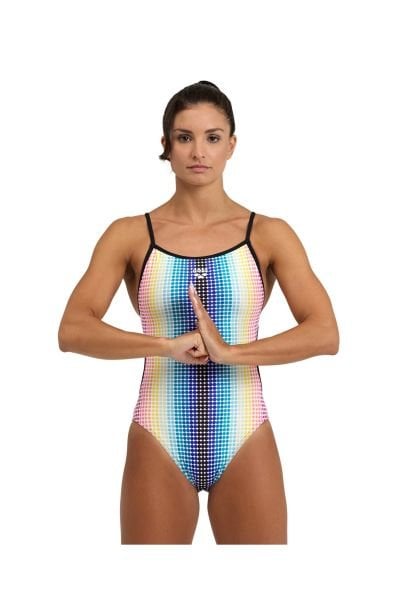 ARENA BAYAN YÜZÜCÜ MAYOSU WOMEN'S ARENA CIRCLE STRIPE SWIMSUIT LACE BACK 005927550
