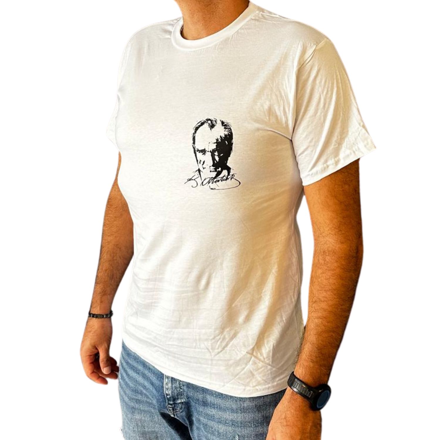 Mustafa Kemal Atatürk ve İmza Baskılı T-shirt