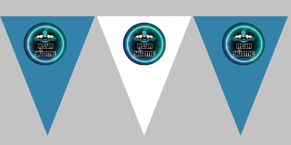 Geri Dönüş Üçgen Bayrak Süsleme Flaması Saten (LOGONUZ/ARMANIZ BASKILI)