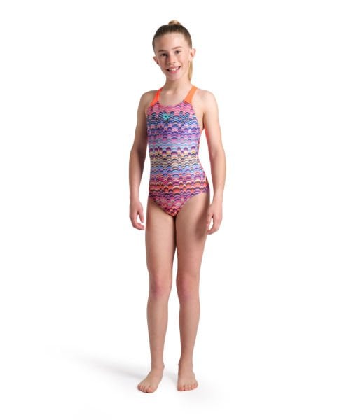 ARENA KIZ ÇOCUK YÜZÜCÜ MAYO GIRL'S ARENA ONDULATION SWIMSUIT SWIM PRO BACK 008168192