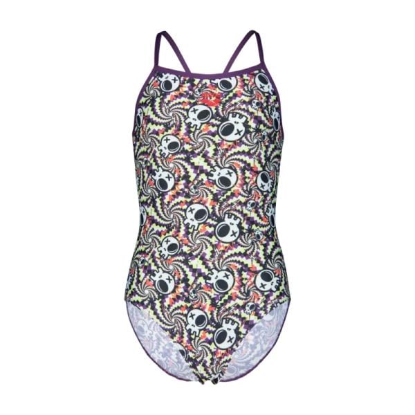 ARENA KIZ ÇOCUK YÜZÜCÜ MAYOSU GIRL'S ARENA FUN SKULLS SWIMSUIT LIGHTDROP BACK L 010284590