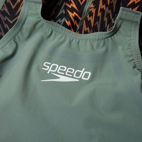 SPEEDO KIZ ÇOCUK YARIŞ MAYOSU LZR IGNITE KSKN JF GREEN BLACK 8-13439H819