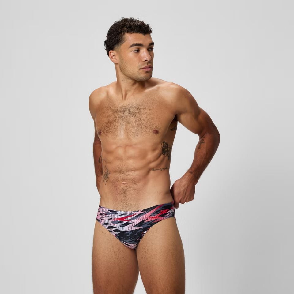 Speedo Erkek Slip Mayo HYPERBOOM PRINT BRF AM BLK RED 8-A000255003