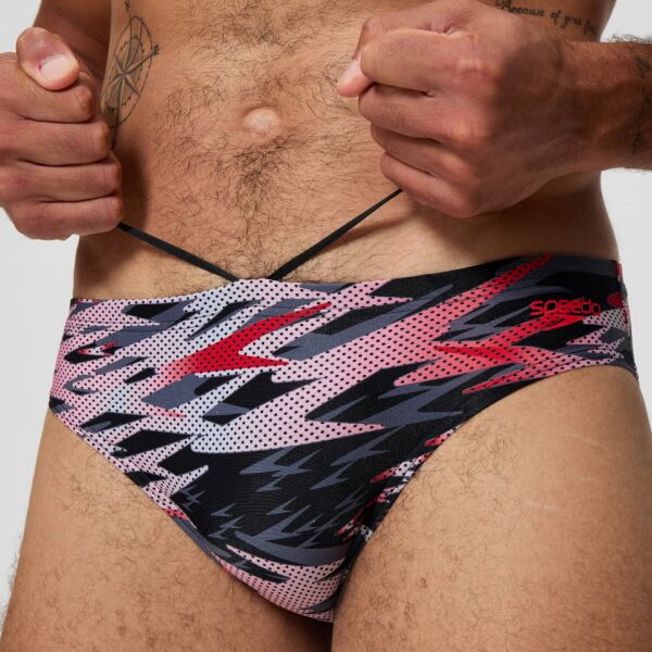 Speedo Erkek Slip Mayo HYPERBOOM PRINT BRF AM BLK RED 8-A000255003