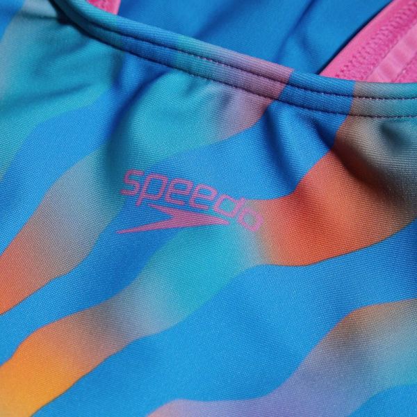 SPEEDO KIZ ÇOCUK YÜZÜCÜ MAYOSU DIGI PLMT PSBK JF BLUE/YELLOW 8-00313515748 YZM