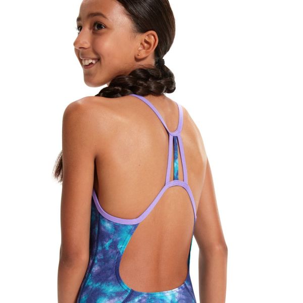 SPEEDO KIZ ÇOCUK YÜZÜCÜ MAYOSU ALOV DIGI LLNBK 1PC JF BLUE/PURPLE 8-00331415142 YZM